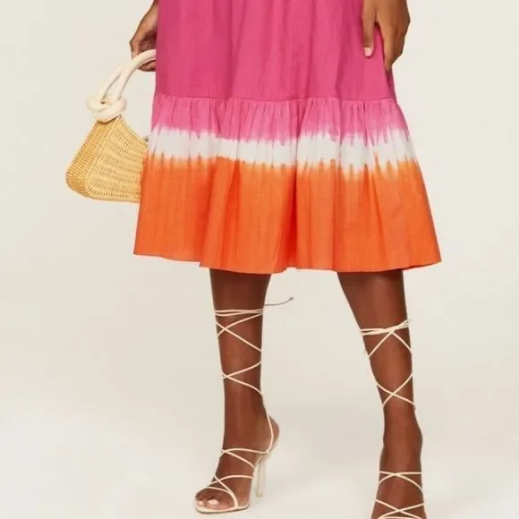 NWT 395.00 Sachin & Babi Women's Bri Puff Sleeve Pink Midi Dress Size 10 - Picture 4 of 4